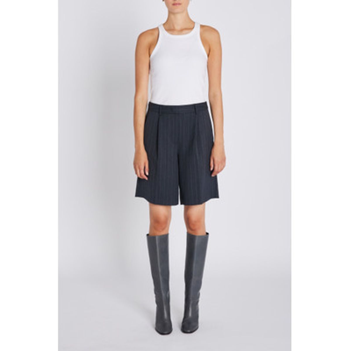 Apricot Winni Shorts Blue Pinstripe