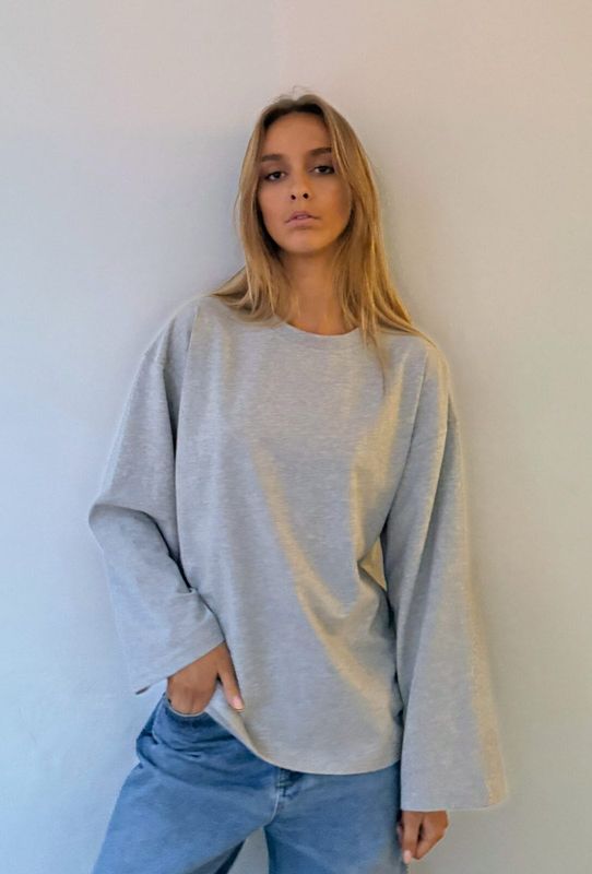 Alberte O-Neck Grey Melange