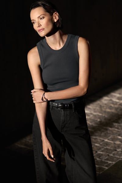 Hovedbilde Tank Crew Neck Ribbed Charcoal