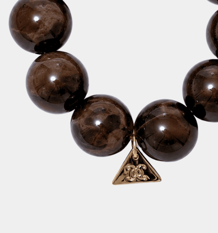 Bold Pearl Necklace Dark Brown