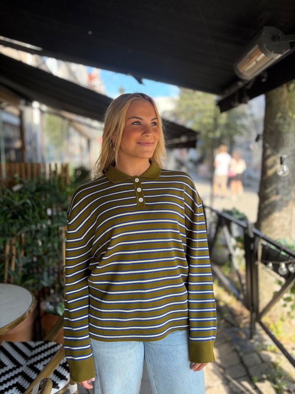 Adanne Polo Olive/Blue